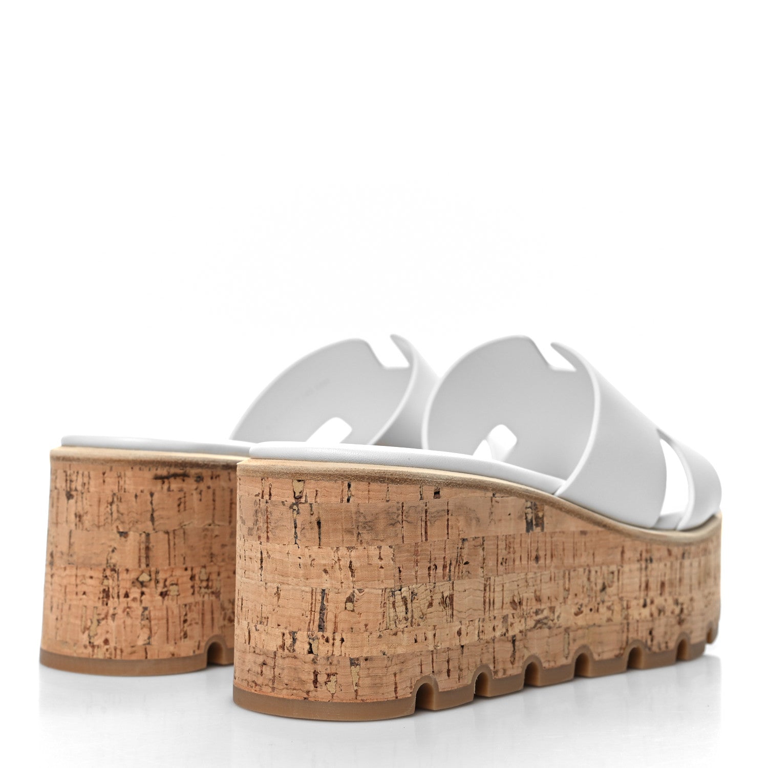 Hermes Calfskin Cork Eze 30 Sandals 38 White 4 of 9