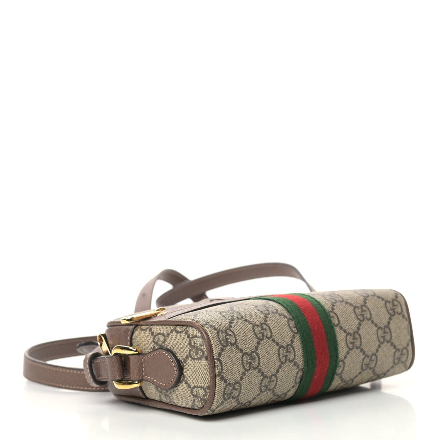 Gucci GG Supreme Monogram Web Mini Ophidia Shoulder Bag Brown 4 of 11