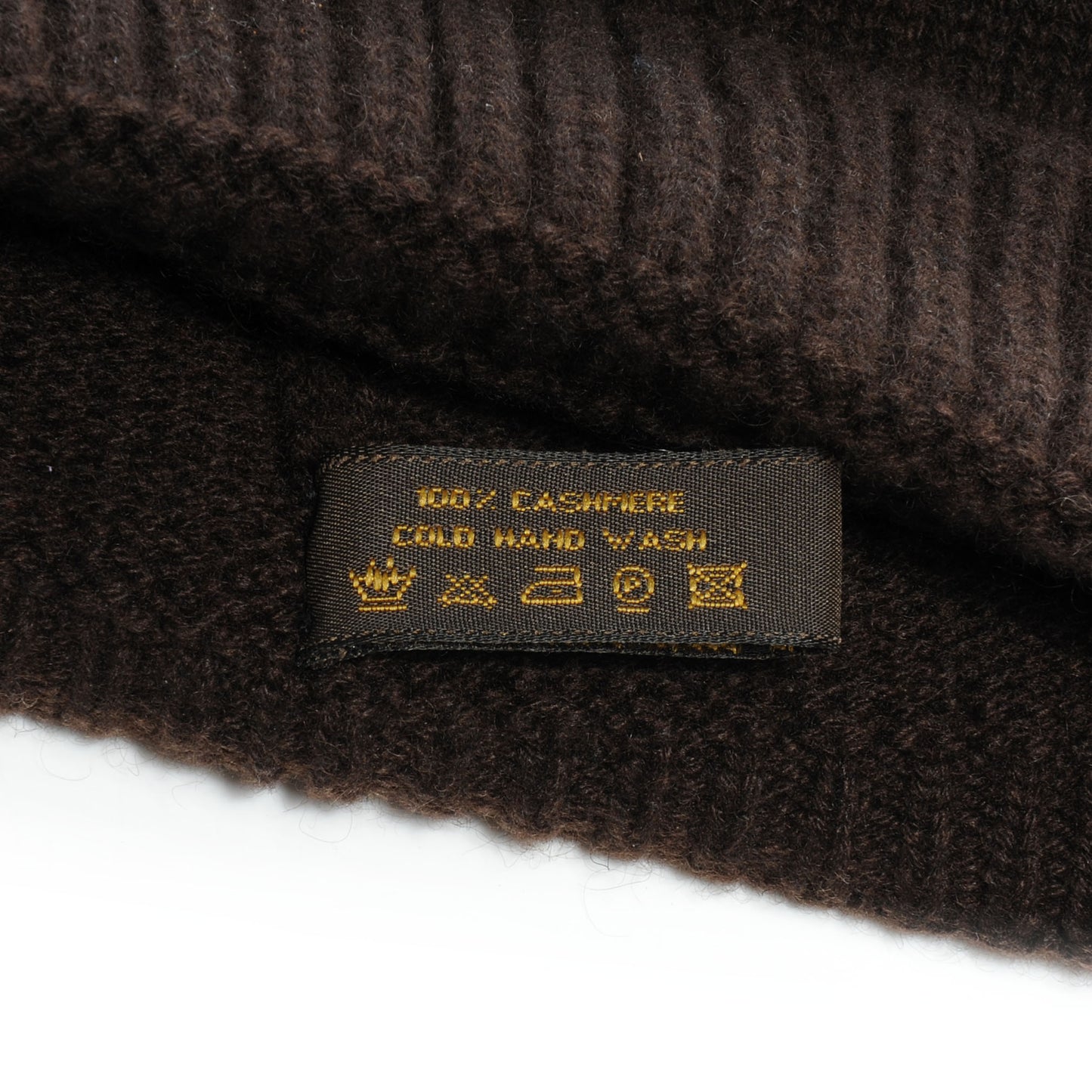 Cashmere Monogram Beanie Hat Brown
