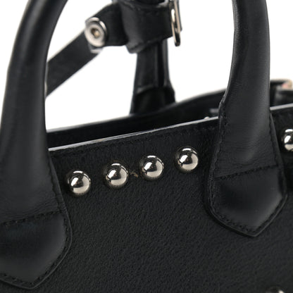 Burberry Pebbled Calfskin House Check Studded Baby Banner Tote Black 14 of 14