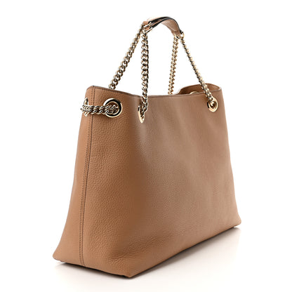 Gucci Pebbled Calfskin Medium Soho Chain Shoulder Bag Camelia 3 of 10