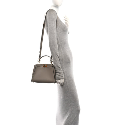 Fendi Vitello Seta Shiny Nappa Plexiglass Tortoise Mini Peekaboo Iconic Satchel Tortora 2 of 10