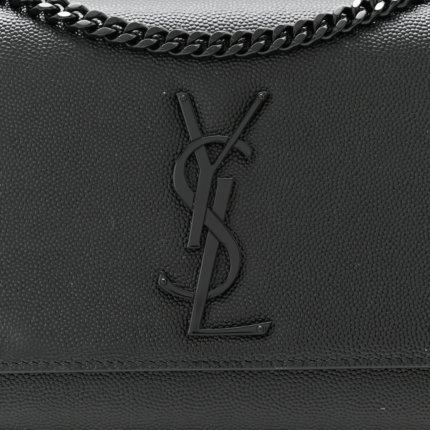 Saint Laurent Grain De Poudre Small Monogram Kate Satchel Black 8 of 10