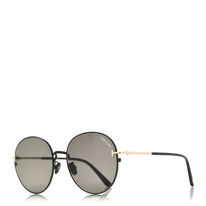 Tom Ford Metal Round Sunglasses TF966-K Black 1 of 7
