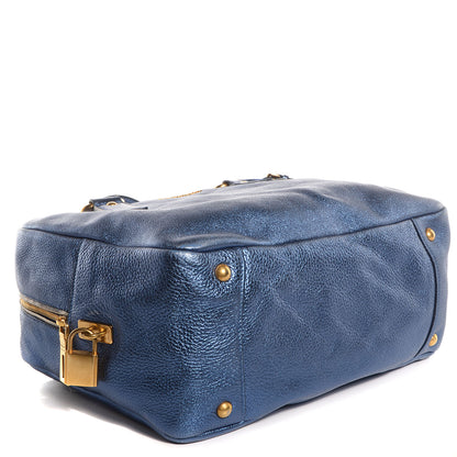Prada Vitello Daino Satchel Denim Mordore 6 of 12