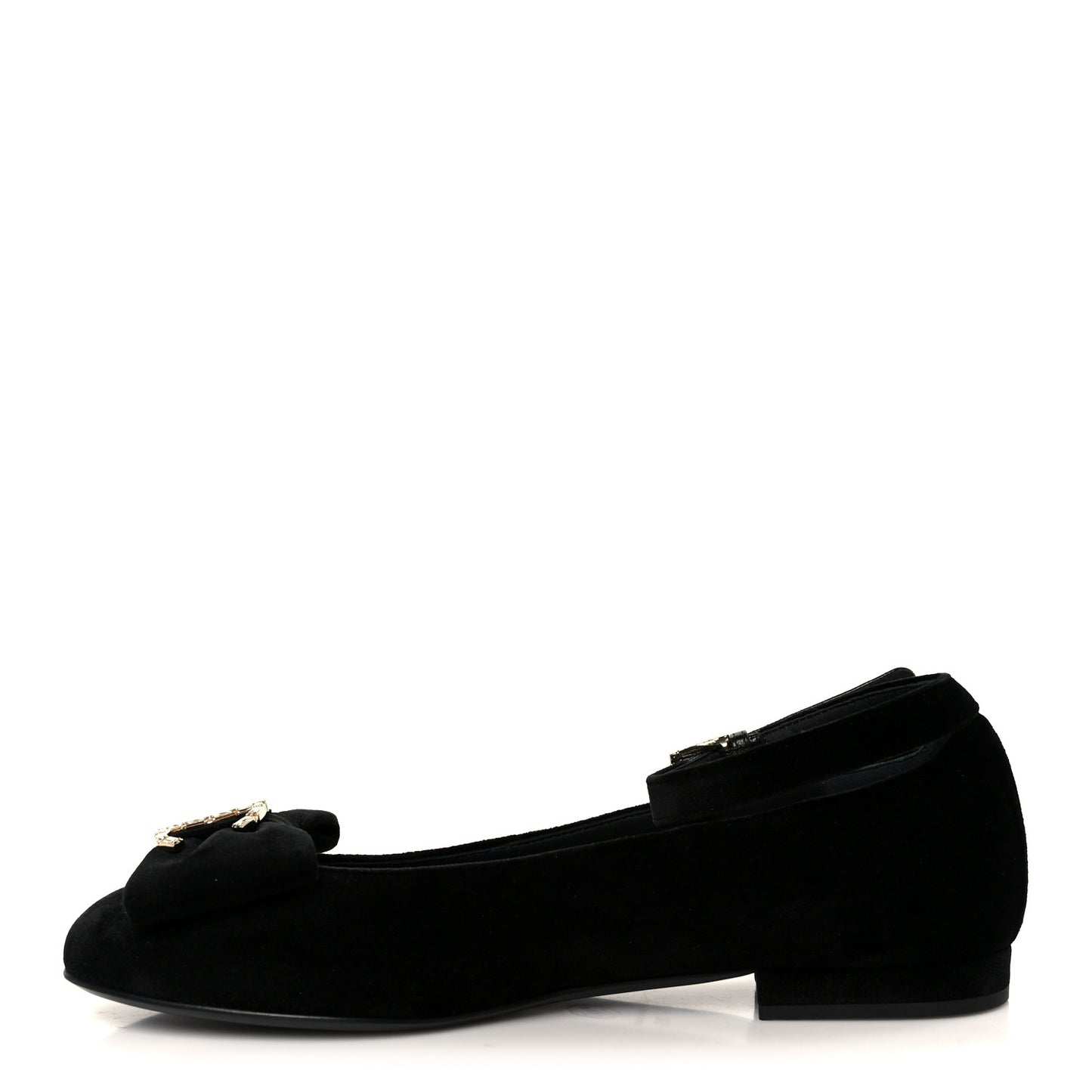 Velvet Strass CC Bow Mary Jane Flats 38.5 Black