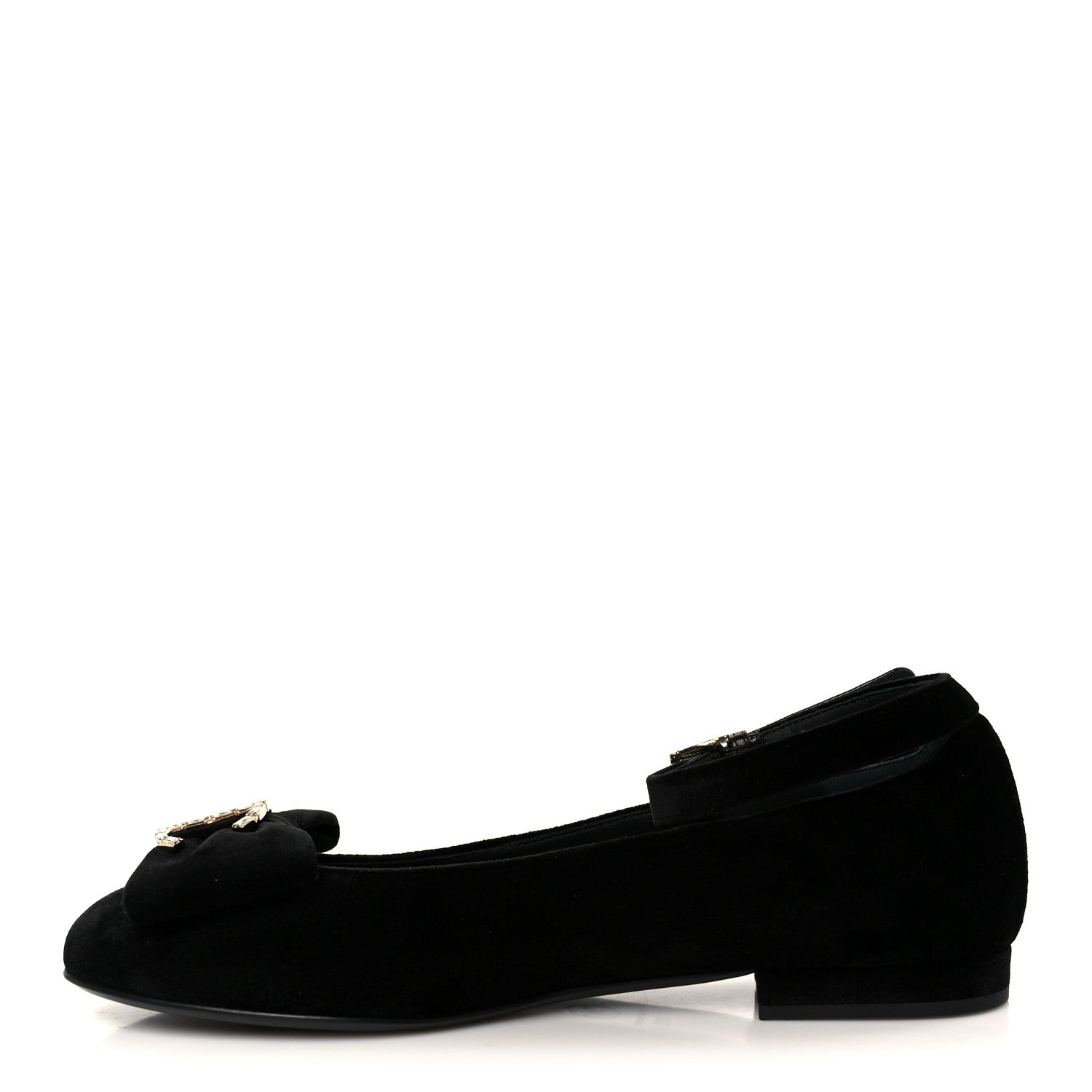 Chanel Velvet Strass CC Bow Mary Jane Flats 38.5 Black 1 of 10