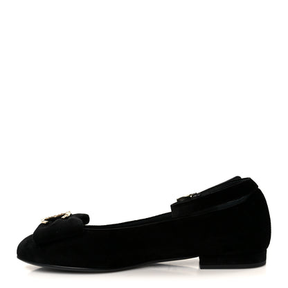 Chanel Velvet Strass CC Bow Mary Jane Flats 38.5 Black 1 of 10