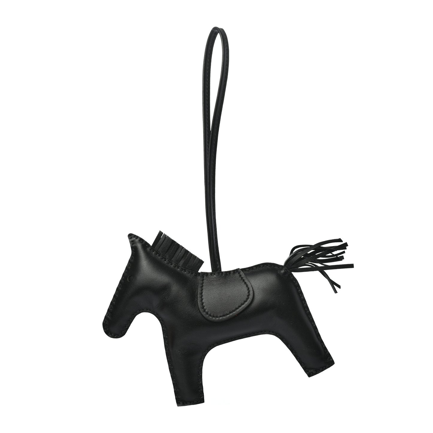 Milo Lambskin Grigri Rodeo Horse Bag Charm GM So Black