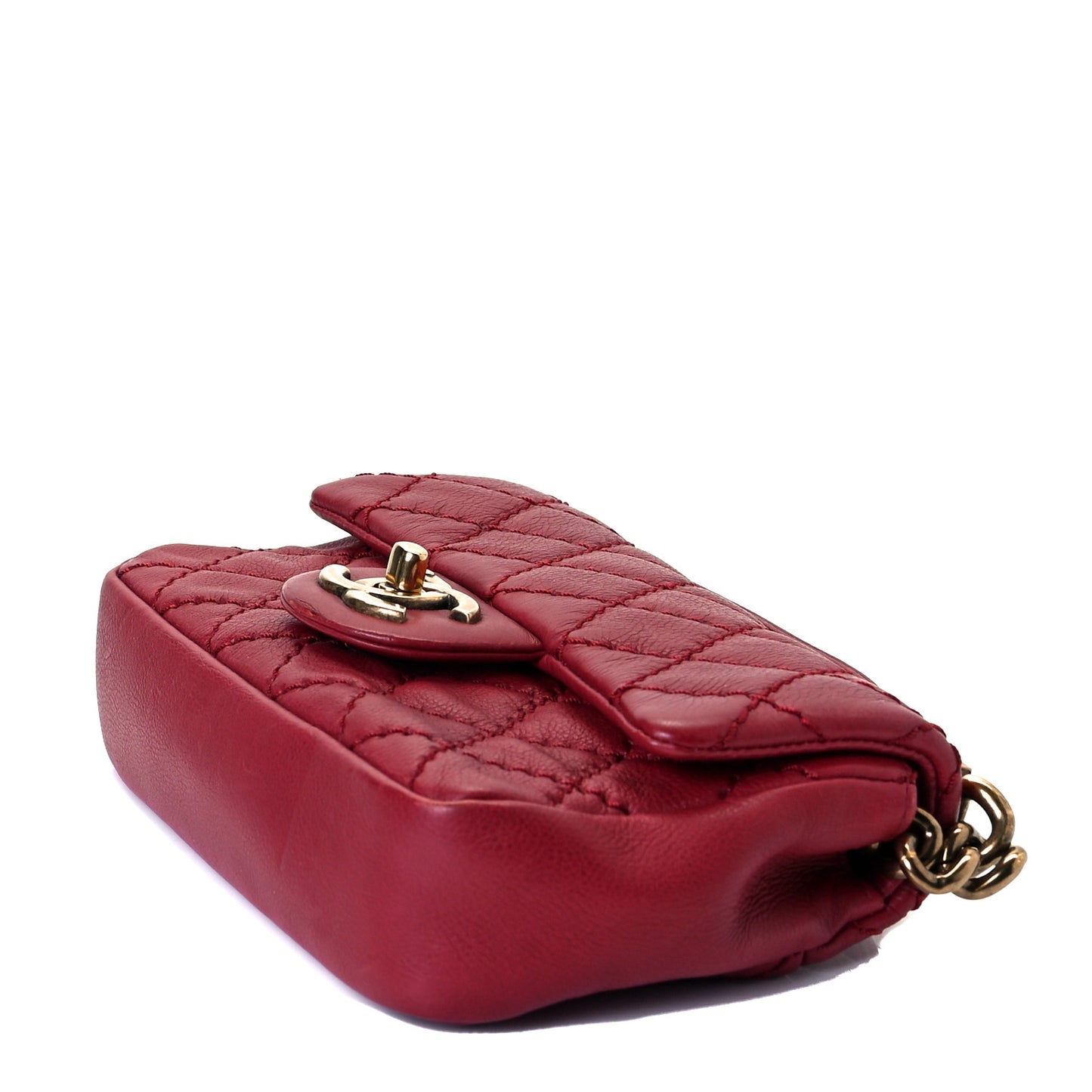 Calfskin Quilted Mini Urban Day Flap Red