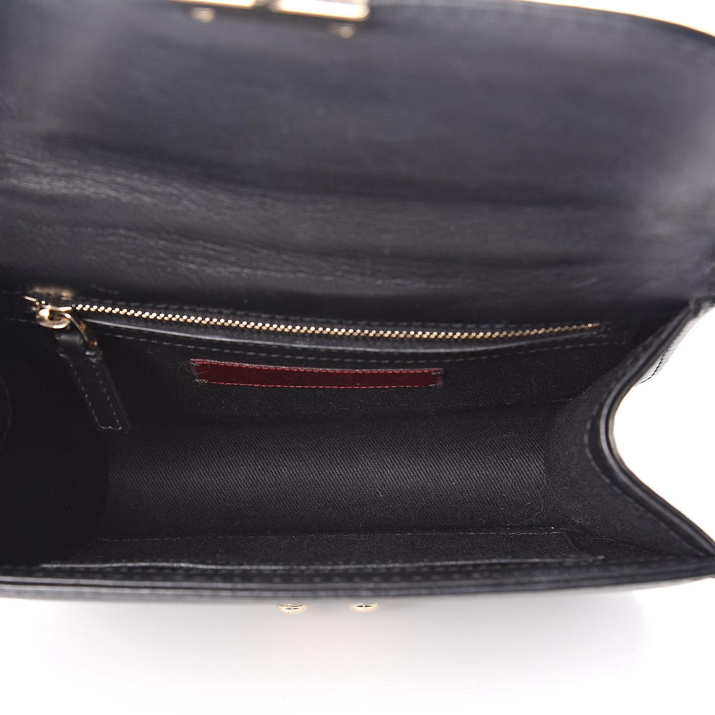 Vitello Small Glam Lock Rockstud Flap Black
