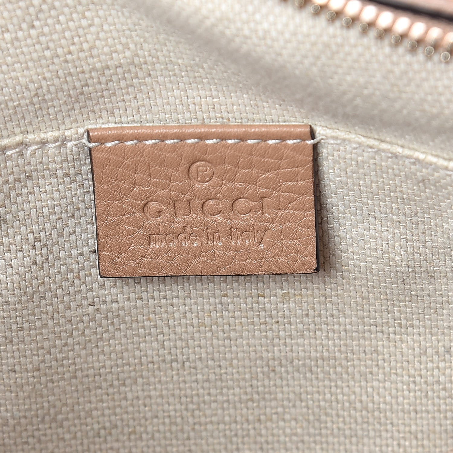 Gucci Pebbled Calfskin Small Soho Disco Bag Camelia 8 of 12