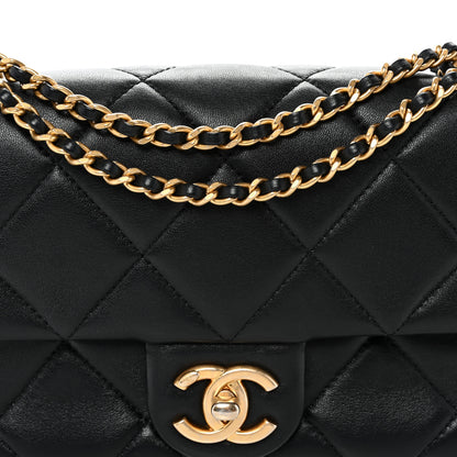 Chanel Lambskin Quilted Pearl Small Flap Black 8 of 10