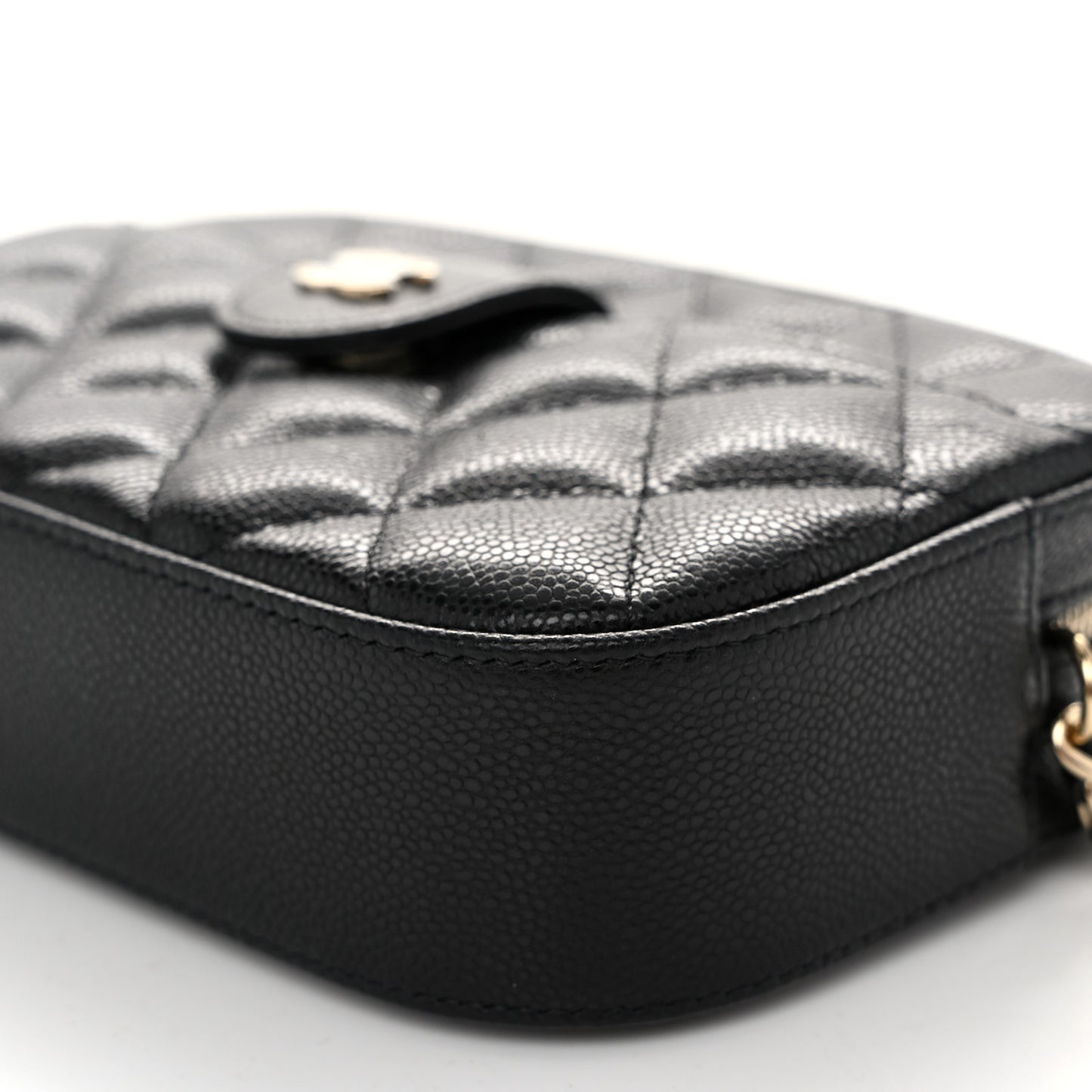 Caviar Quilted Chain Camera Bag Black