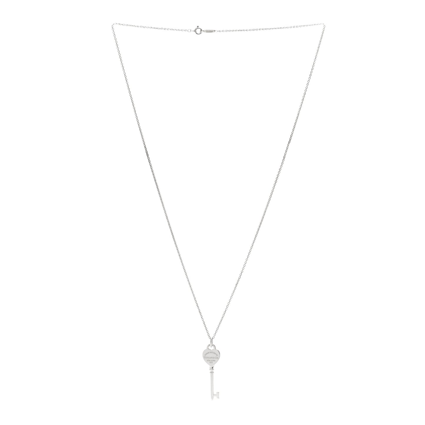 Sterling Silver Return to Tiffany Heart Key Pendant Necklace