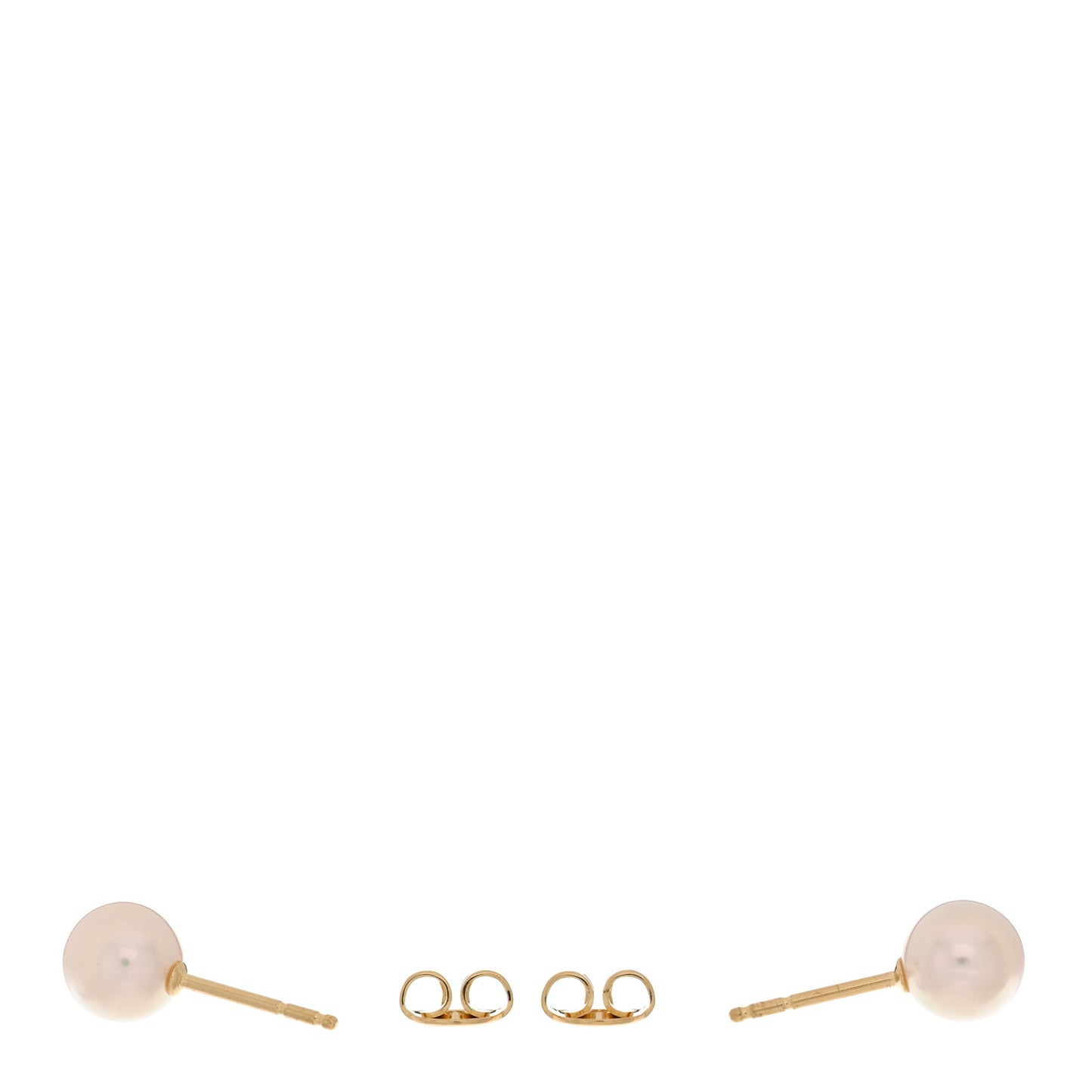 18K Yellow Gold Akoya Pearl 7-7.5mm Stud Earrings