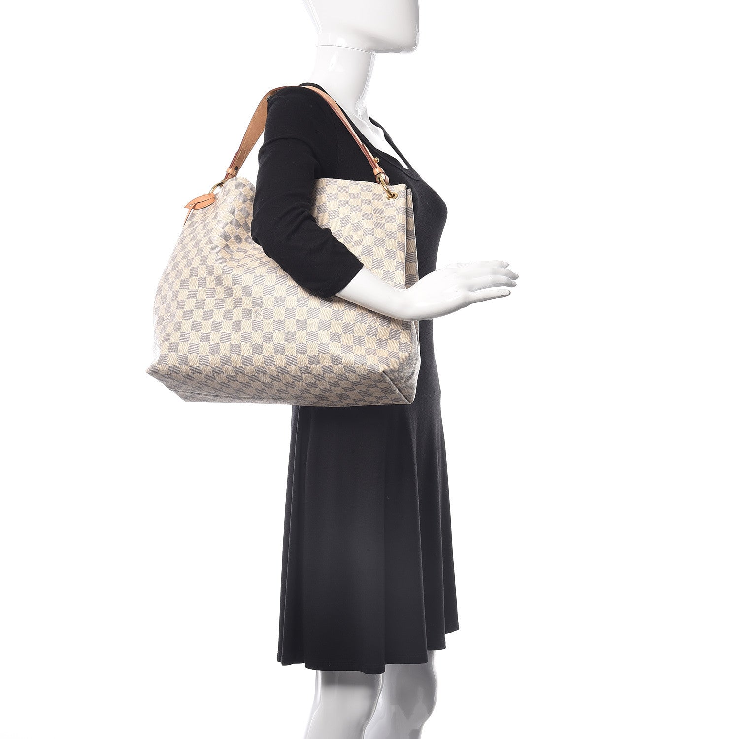 Louis Vuitton Damier Azur Graceful MM Rose Ballerine 2 of 13