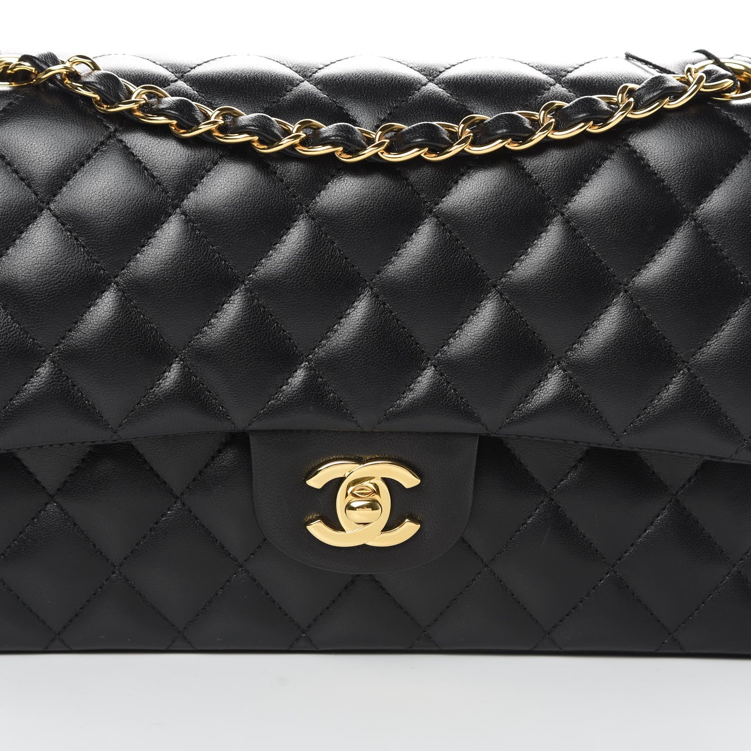 Chanel Lambskin Quilted Medium Double Flap Black 8 of 14