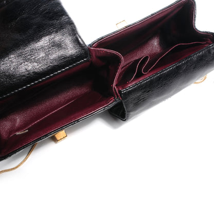 Chanel Glazed Calfskin Quilted Reissue Double Flap Clutch Black 6 of 8