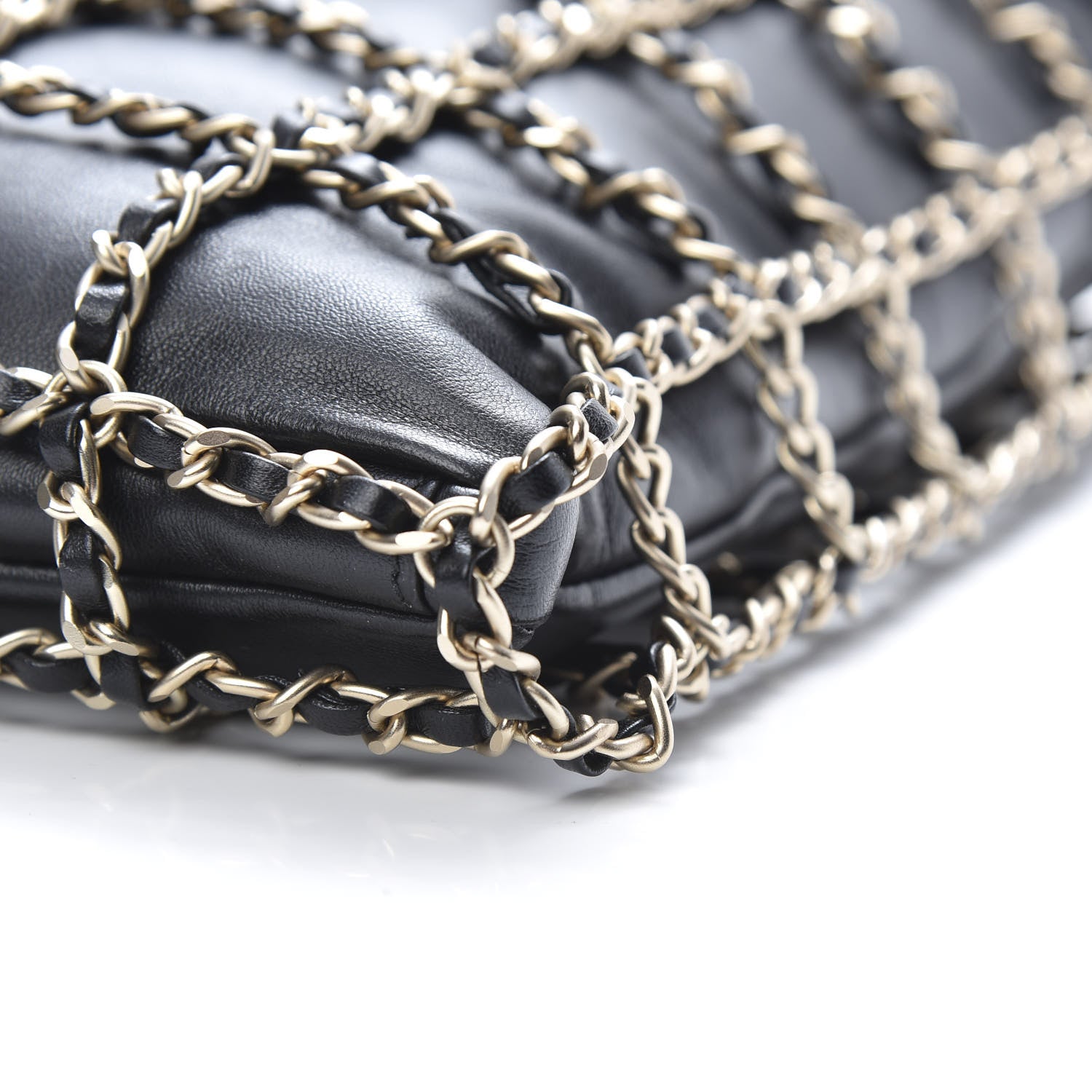 Chanel Lambskin Large Shopping Chain Tote Black 10 of 11