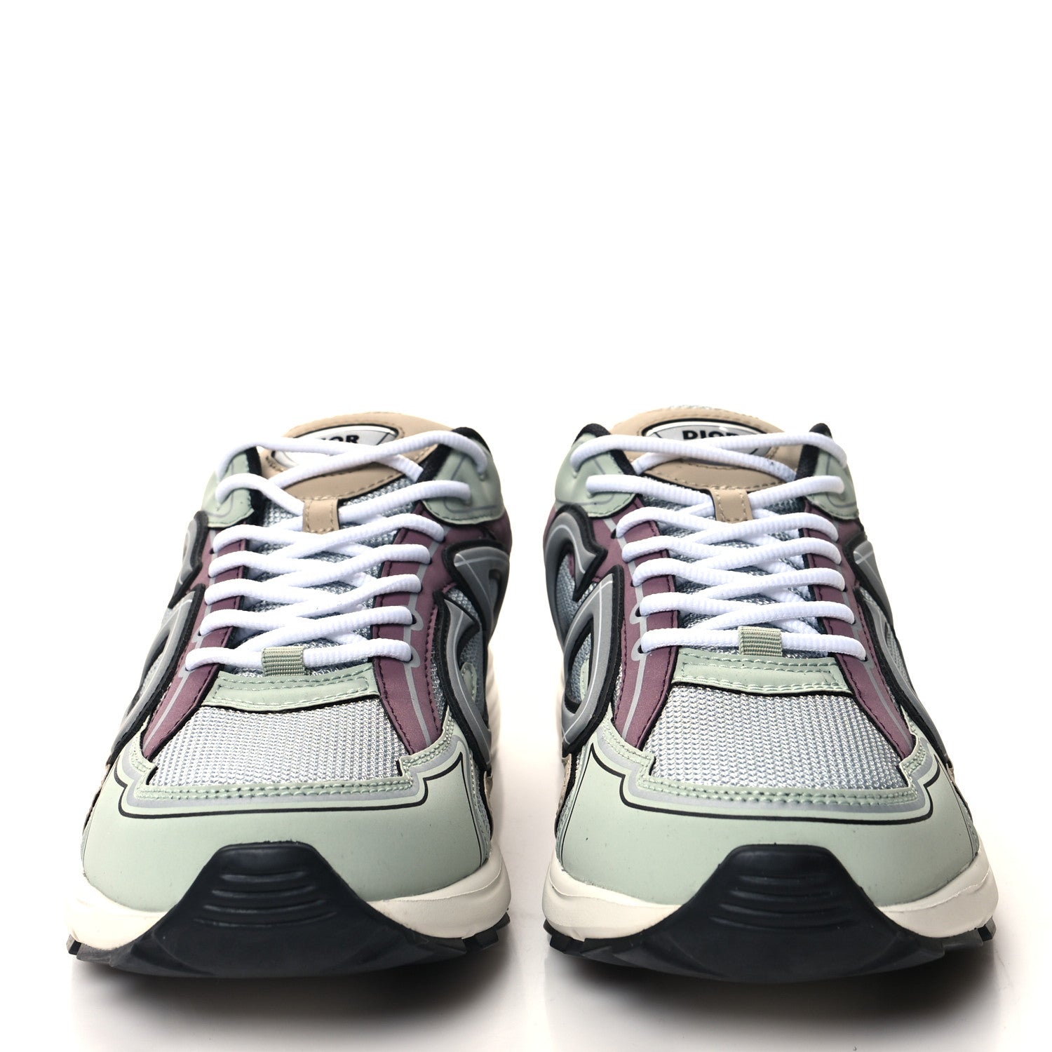 Christian Dior Technical Mesh Calfskin Mens B30 Sneakers 43 Grey Brown 2 of 10