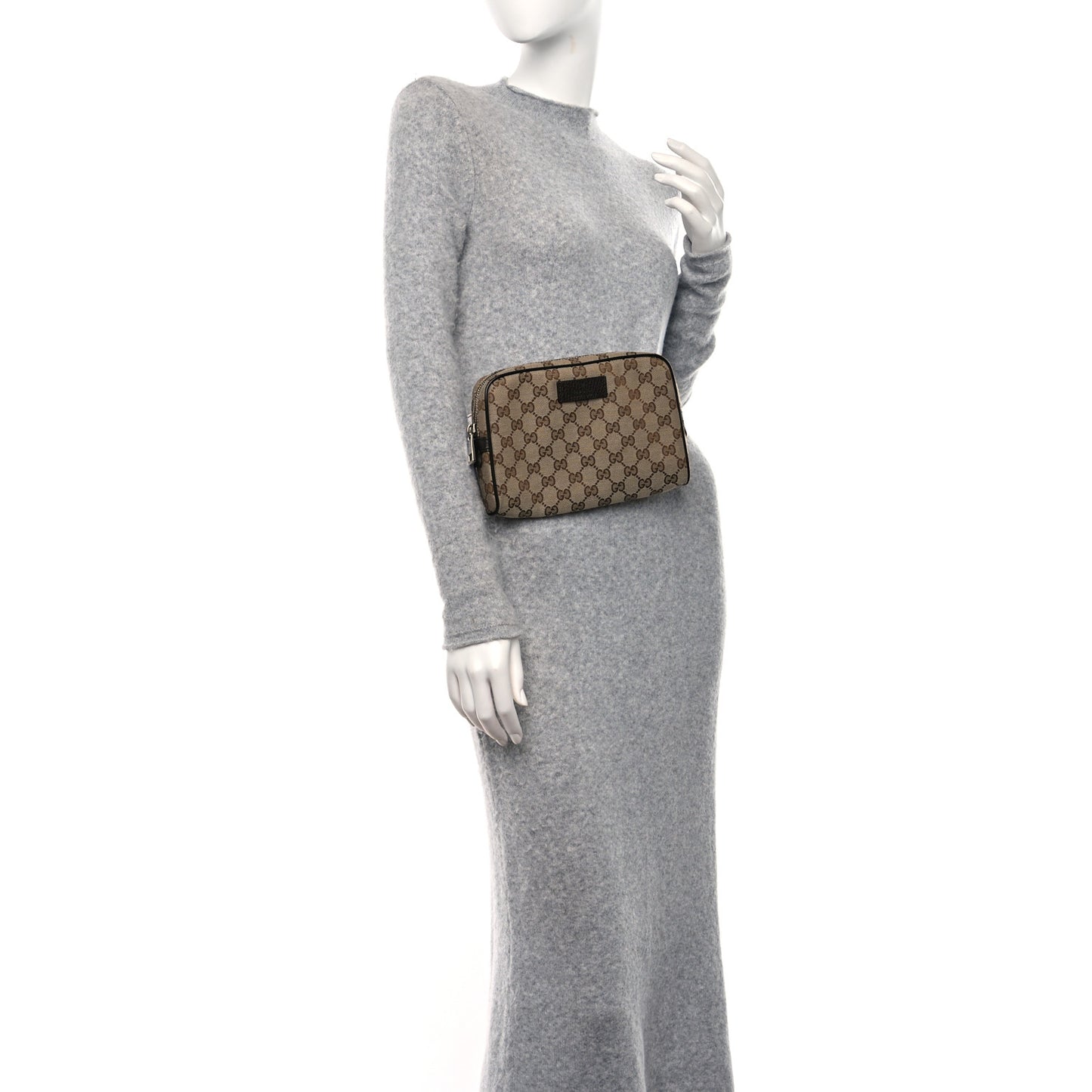 Monogram Dollar Calfskin Belt Bag Beige Ebony Testa di Moro Marrone Scuro