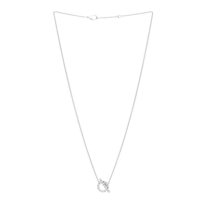 Hermes 18K White Gold Diamond Finesse Pendant Necklace 3 of 4