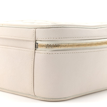 Chanel Caviar Quilted Large CC Filigree Vanity Case White 10 of 13