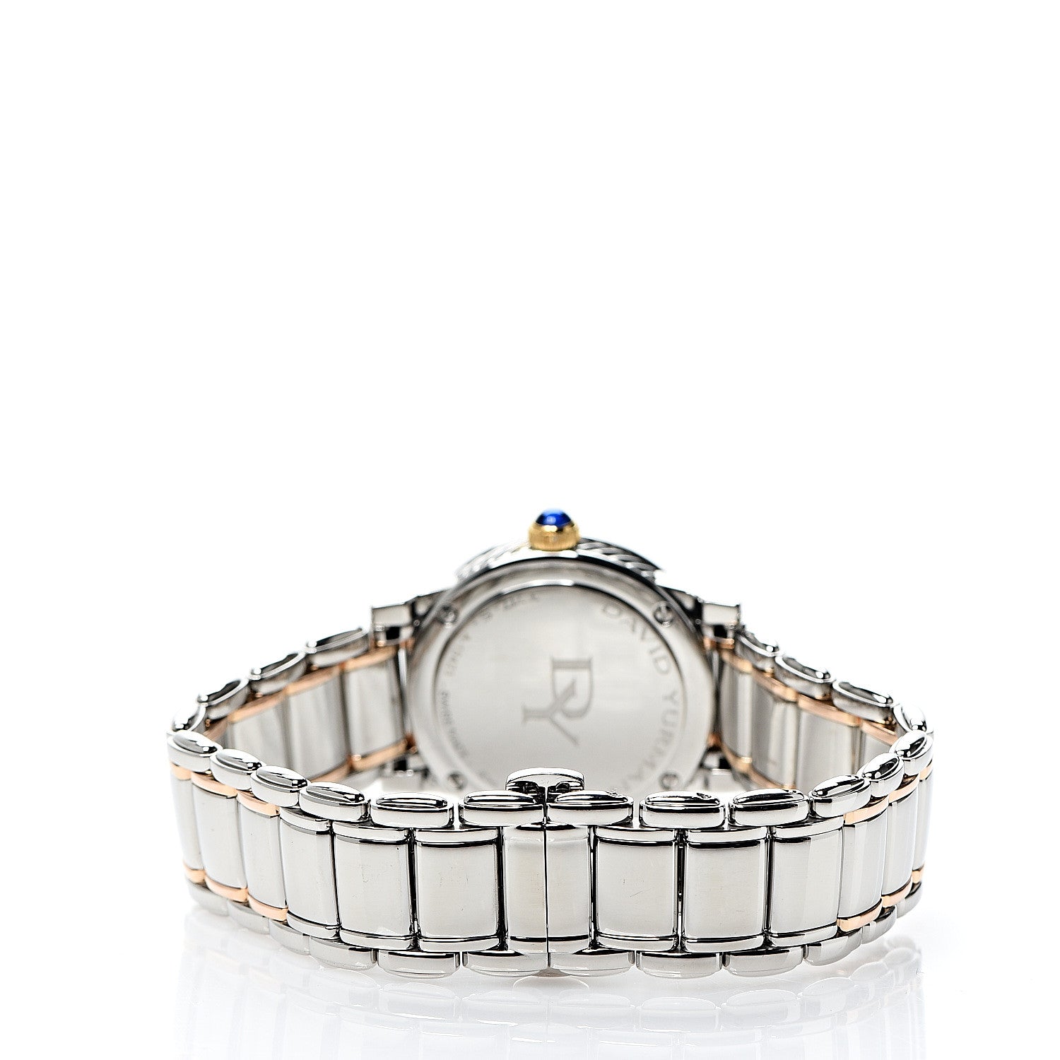 David Yurman Stainless Steel 18K Yellow Gold Diamond Mother of Pearl 30mm Classic Quartz Watch 3 of 6