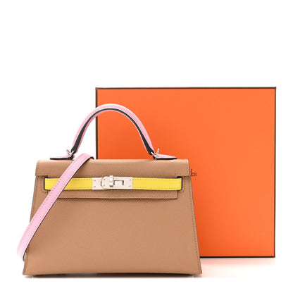 Hermes Epsom Mini Kelly Sellier 20 Chai Mauve Sylvestre Lime 11 of 11