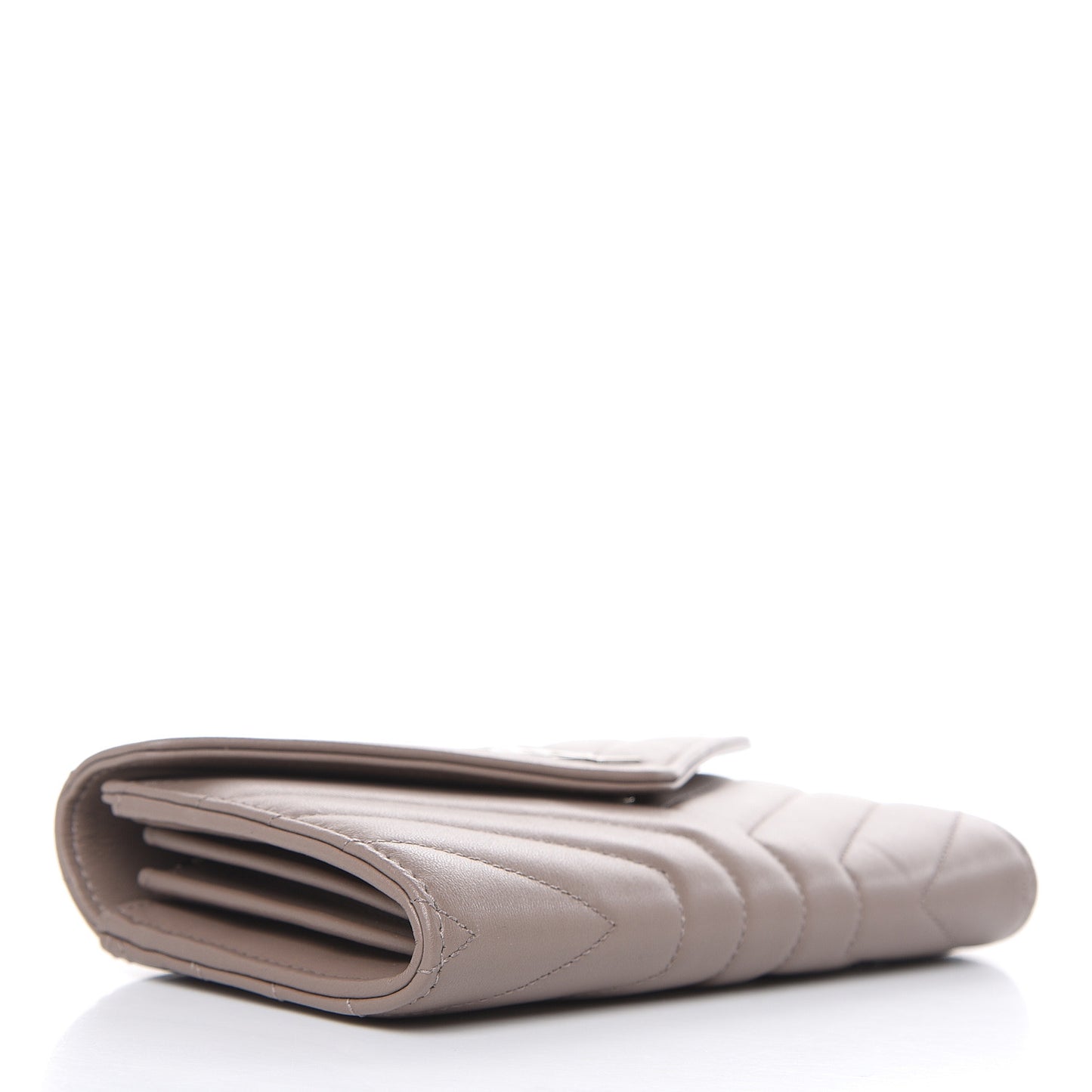 Lambskin Y Quilt Monogram Large Loulou Flap Wallet Mink