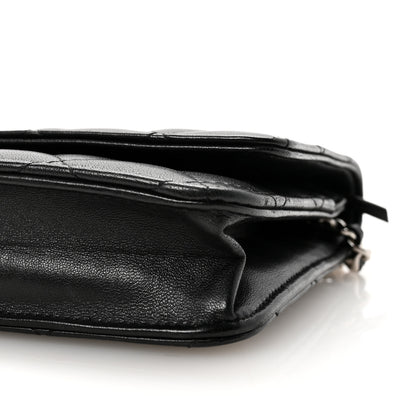 Chanel Lambskin Quilted Wallet On Chain WOC Black 11 of 11