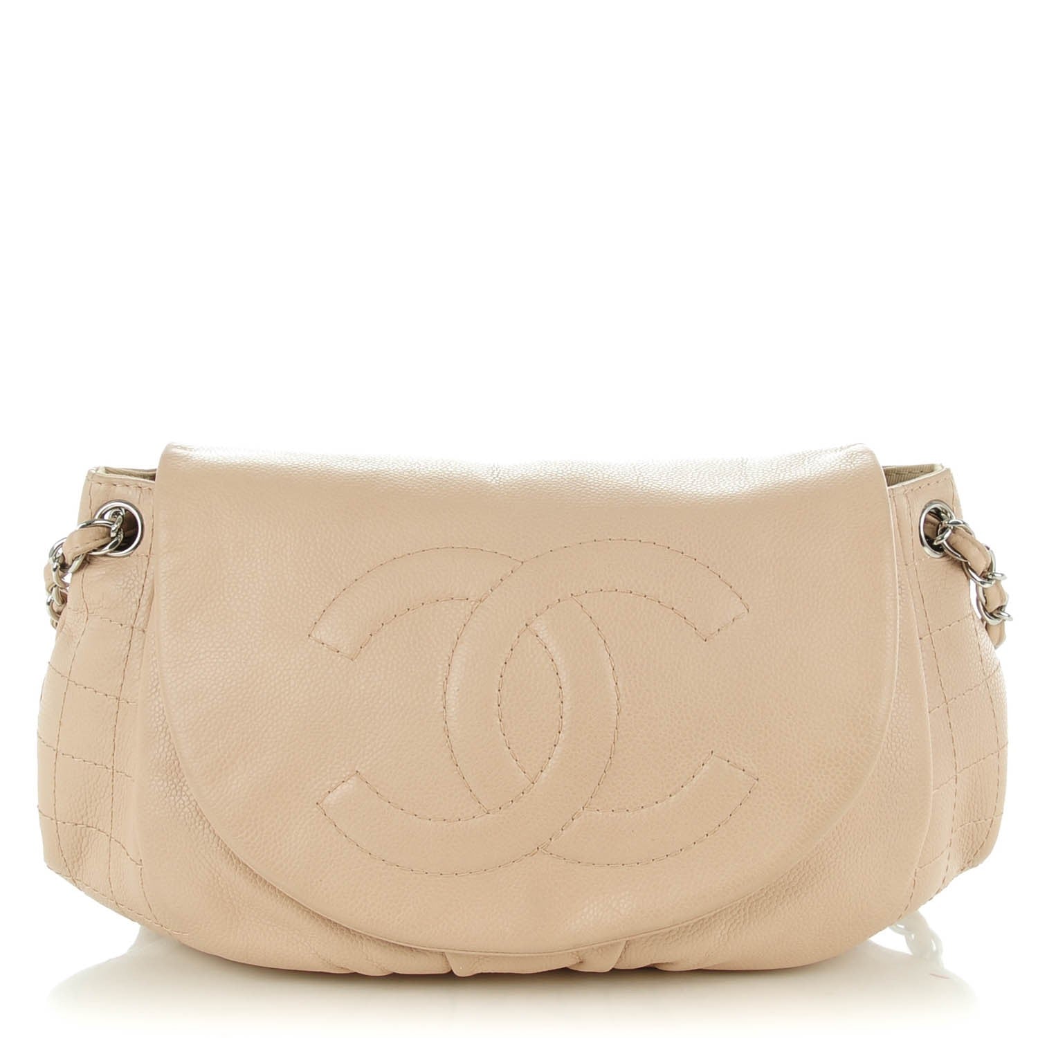 Chanel Caviar Half Moon Large Flap Beige Clair 1 of 7