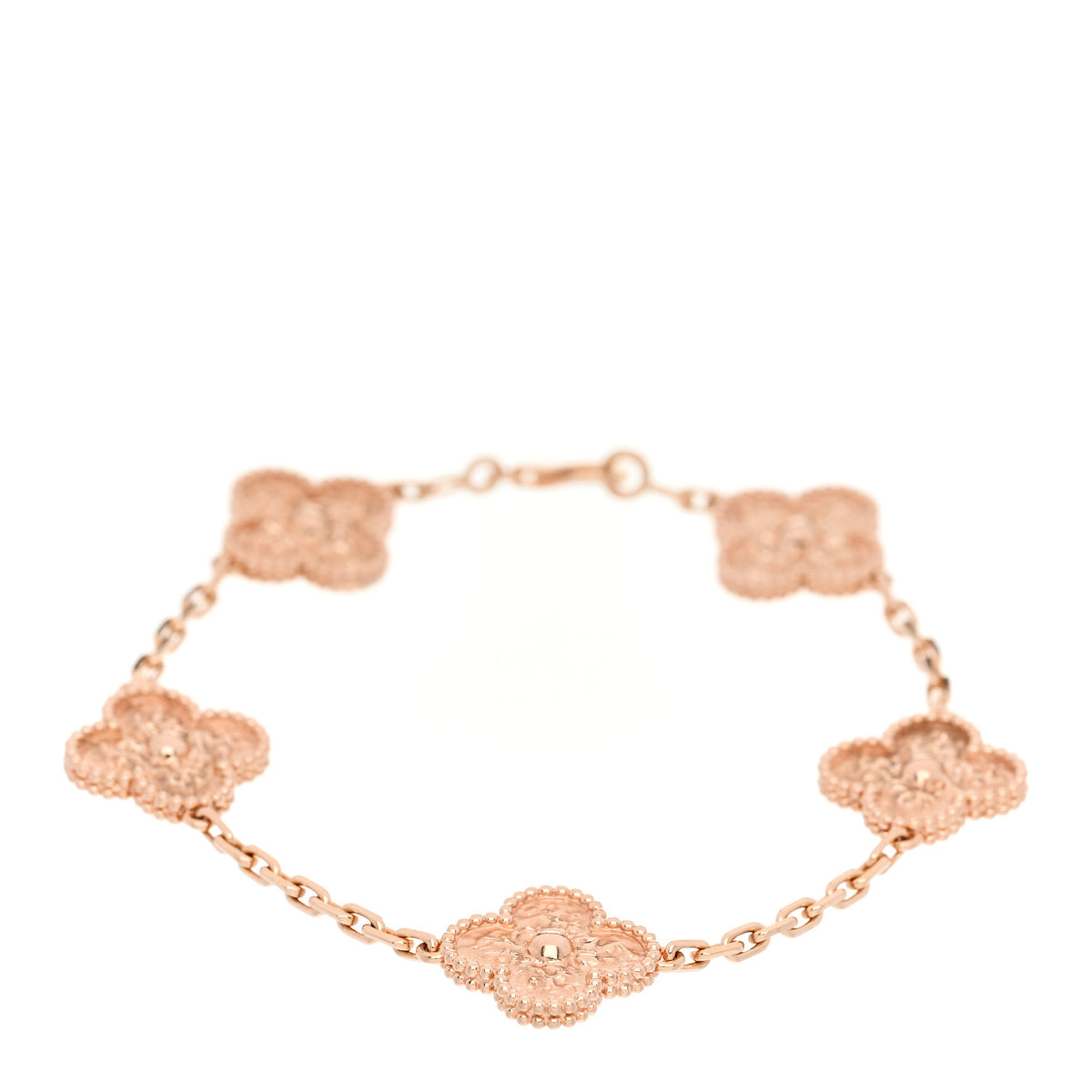 18K Rose Gold 5 Motifs Vintage Alhambra Bracelet