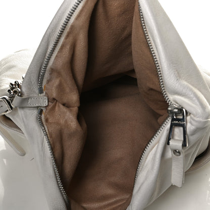 Jimmy Choo Lambskin Small Biker Hobo White 5 of 14