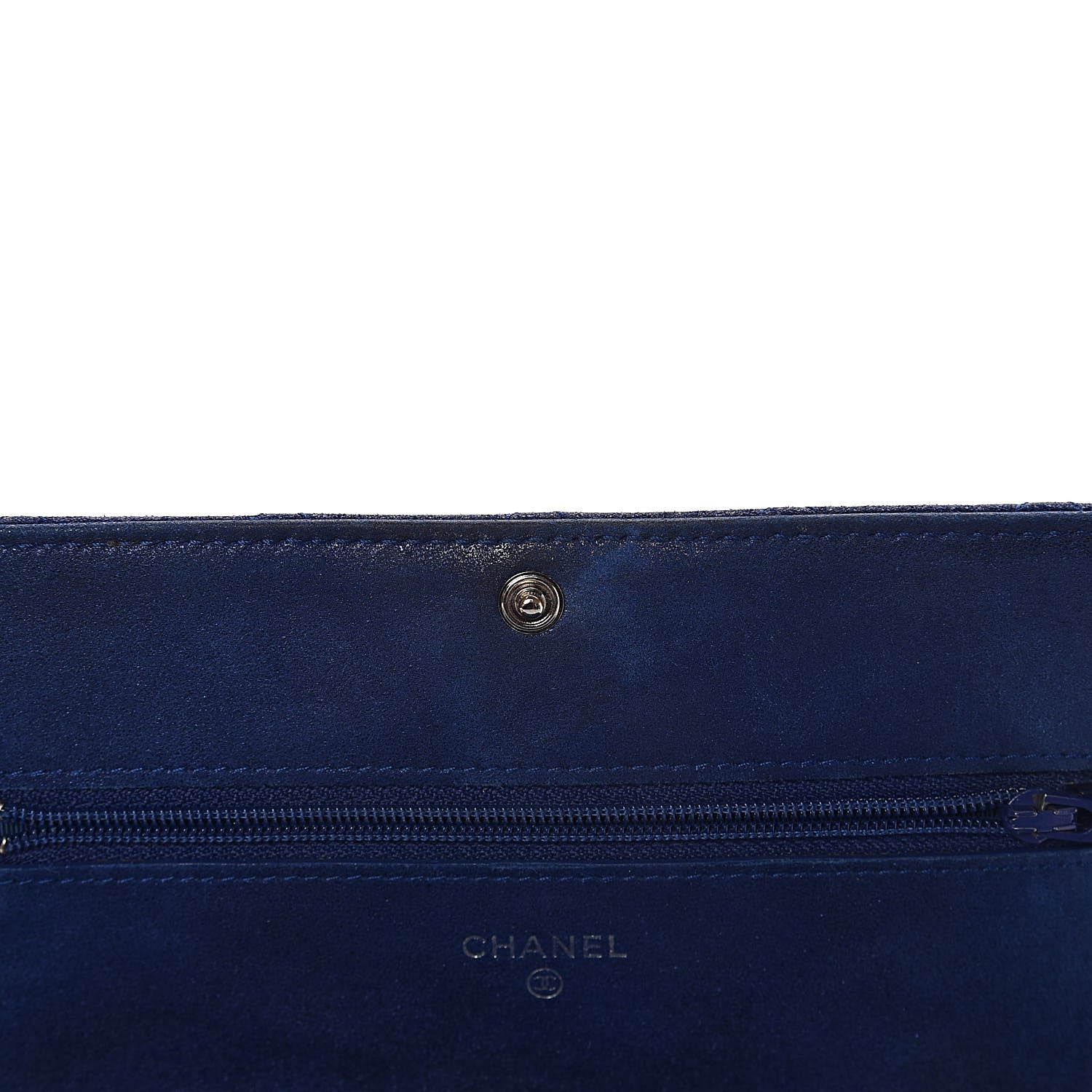Chanel Iridescent Calfskin Quilted Wallet on Chain WOC Blue 9 of 14