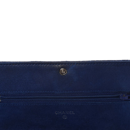 Chanel Iridescent Calfskin Quilted Wallet on Chain WOC Blue 9 of 14