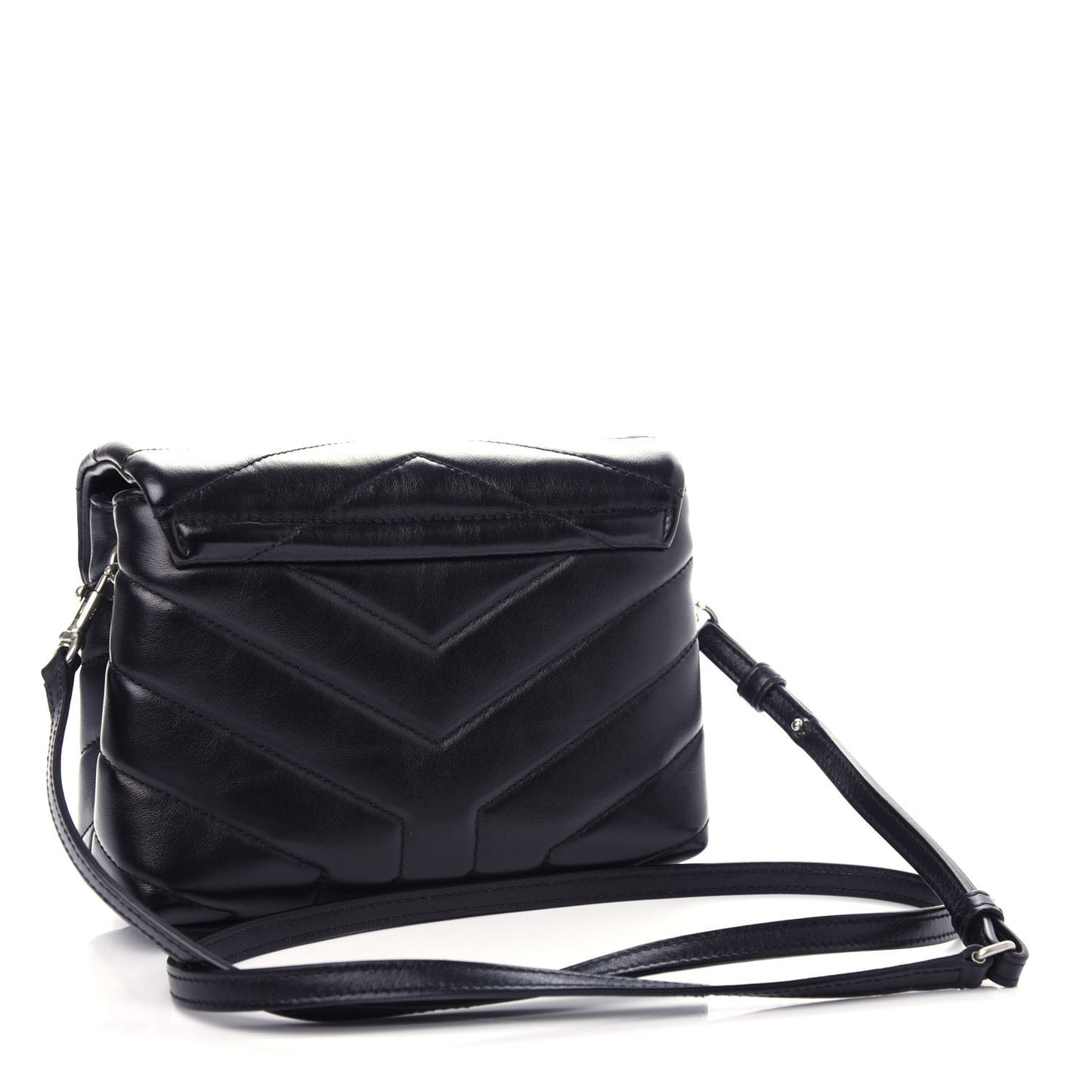 Calfskin Y Quilted Monogram Toy Loulou Crossbody Bag Black