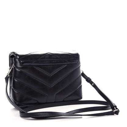 Saint Laurent Calfskin Y Quilted Monogram Toy Loulou Crossbody Bag Black 3 of 13