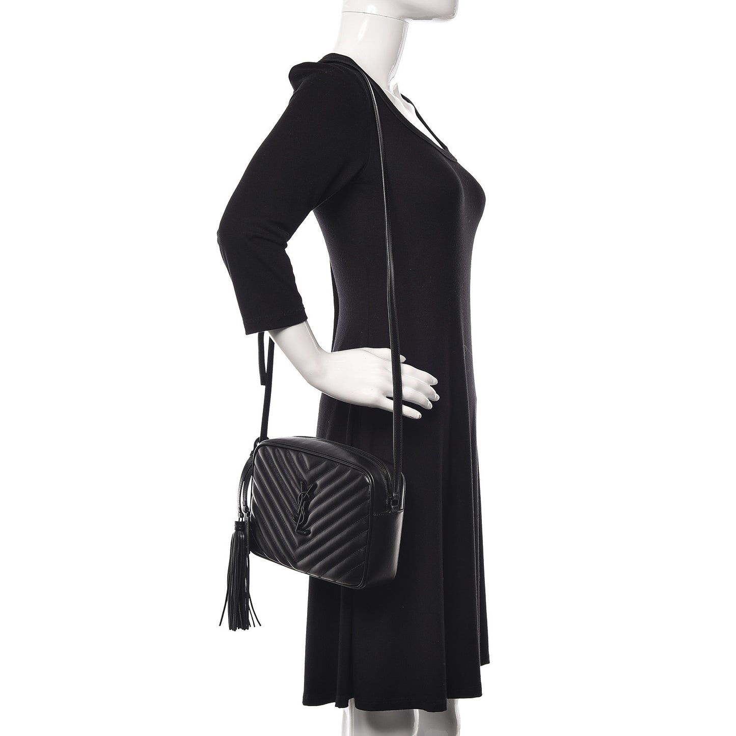 Calfskin Matelasse Monogram Lou Camera Bag Black