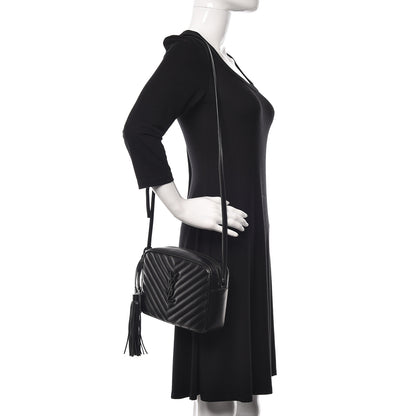 Saint Laurent Calfskin Matelasse Monogram Lou Camera Bag Black 2 of 10