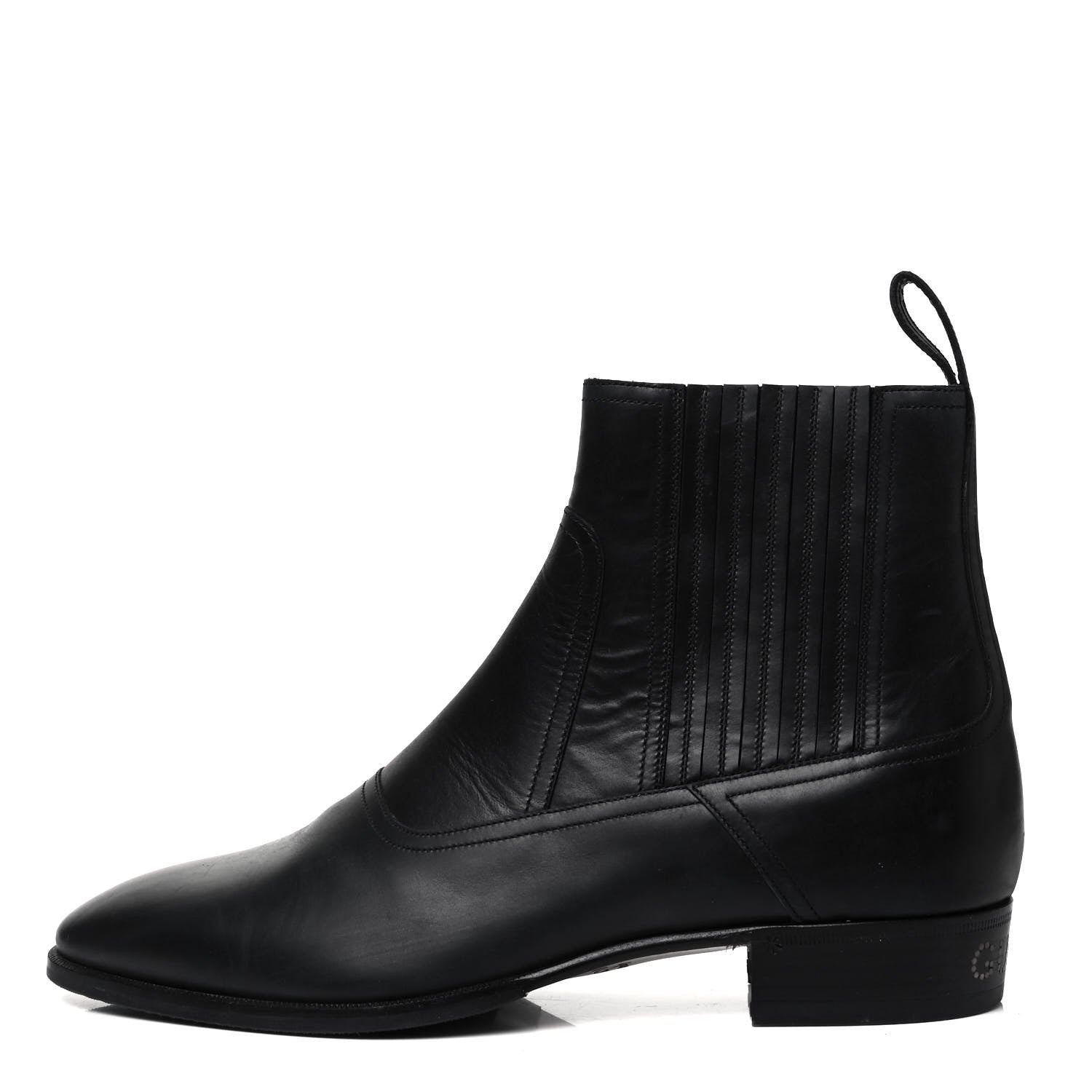 Gucci Calfskin Mens Spirit Chelsea Boots 8 Black 1 of 8