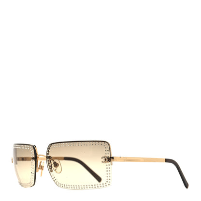 Chanel Crystal CC Logo Sunglasses 4105-B Gold 1 of 8