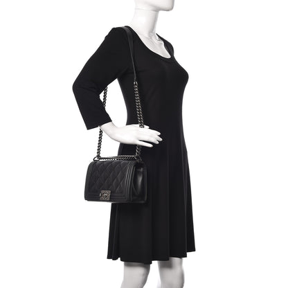 Chanel Calfskin Double Stitch Medium Boy Flap Black 2 of 13