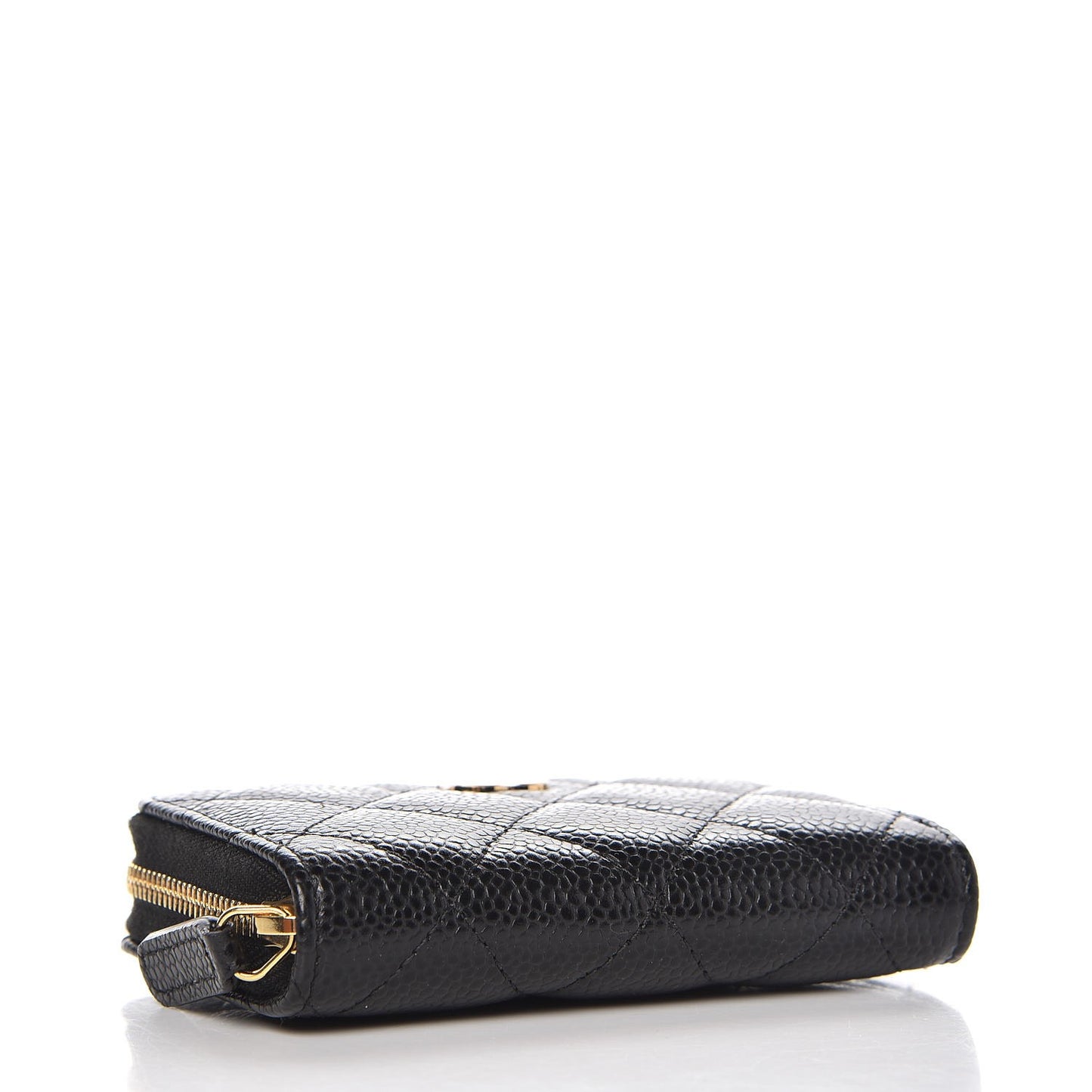 Caviar Quilted Zip Coin Purse Black