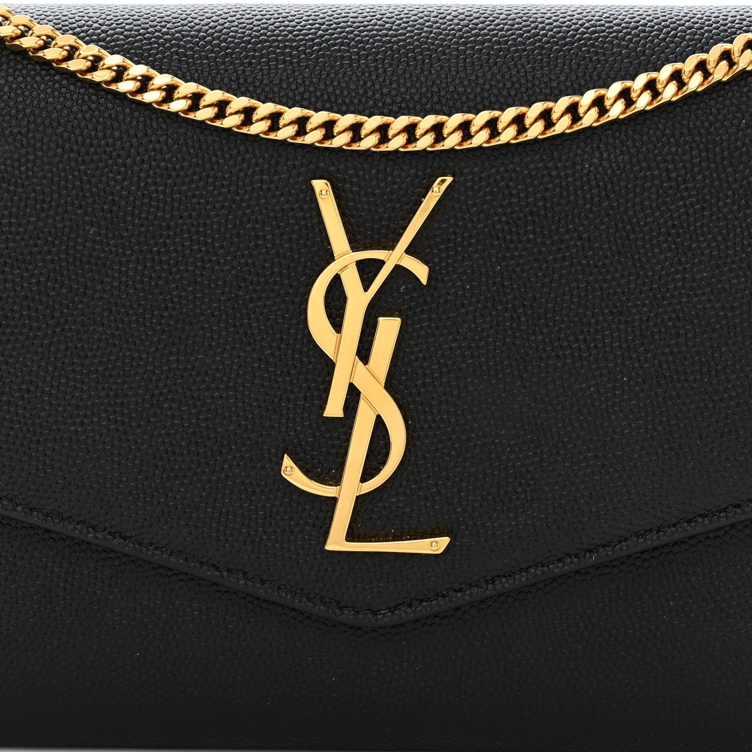 Saint Laurent Grain de Poudre Uptown Chain Wallet Black 10 of 14