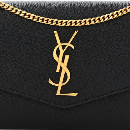 Saint Laurent Grain de Poudre Uptown Chain Wallet Black 10 of 14