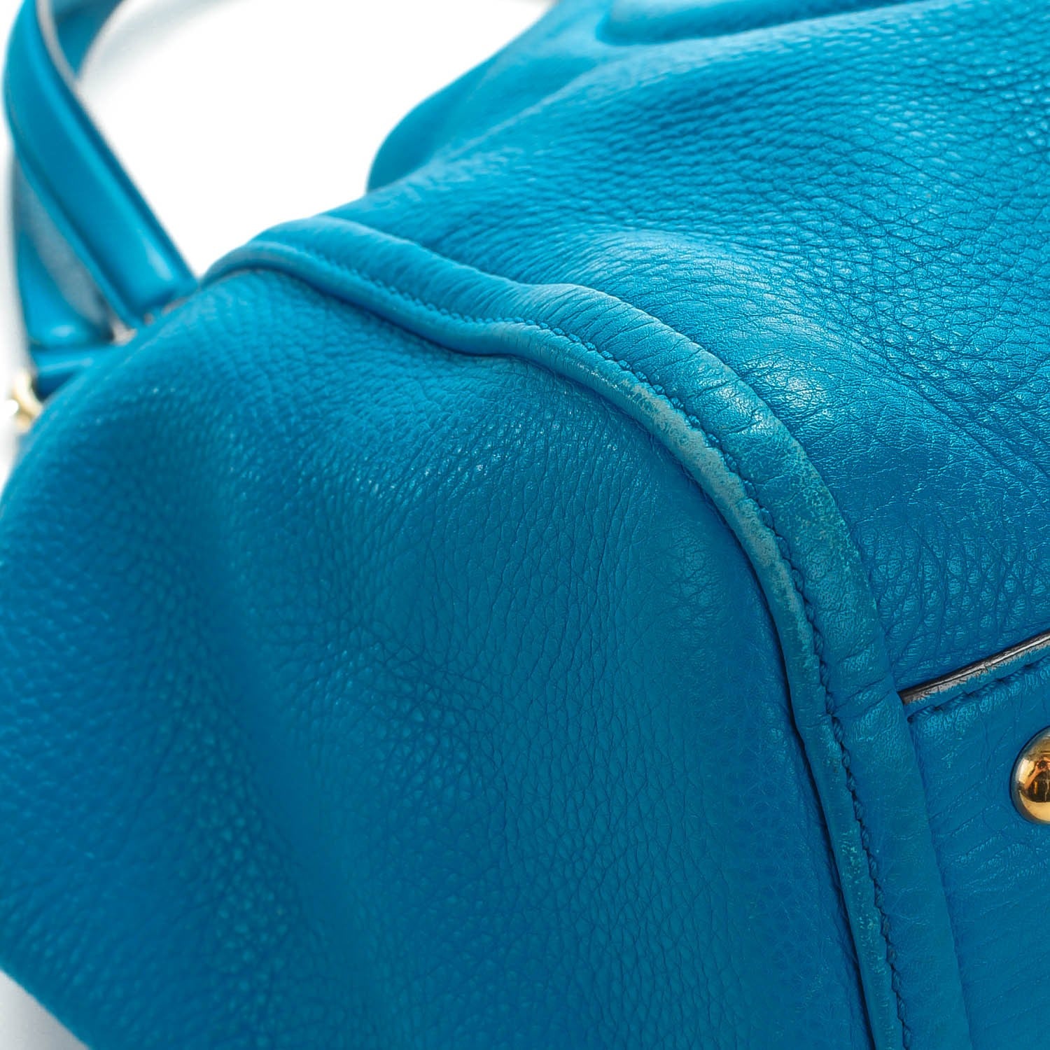 Gucci Pebbled Calfskin Medium Soho Shoulder Bag Riviera Blue 9 of 9