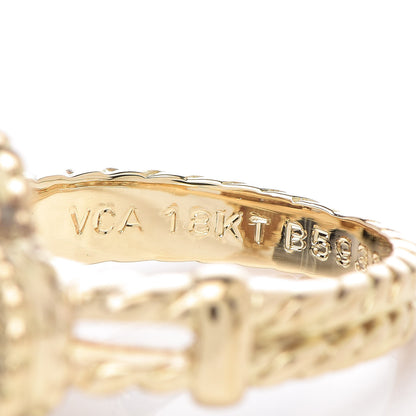 Van Cleef & Arpels 18K Yellow Gold Diamond Vintage Alhambra Ring 49 4.75 5 of 6