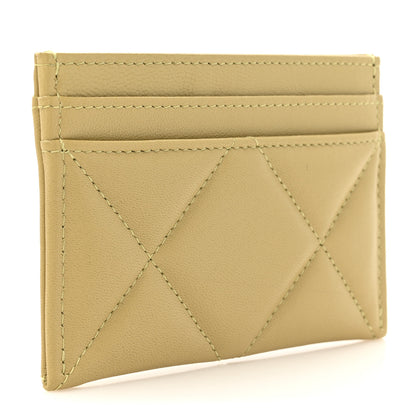 Chanel Lambskin Quilted Chanel 19 Card Holder Light Green 3 of 10